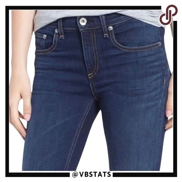 RAG & BONE W1526K089BMO Ankle Skinny‎ Jeans in Bloo Moon Color Size 34 - Picture 3 of 11